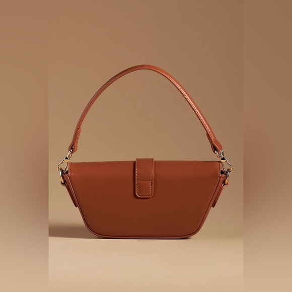 BY ANTHROPOLOGIE DELILAH BAG SUEDE BUCKLE MINI BAG IN BROWN AND GOLD - Picture 5 of 13